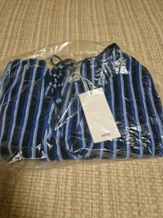 Vestido Midi Rayas Azul Blanco Talla XS