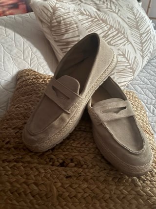 Zapatos Zara Piel Melocotón Beige Talla 38
