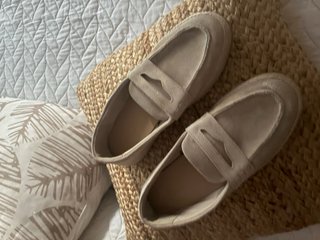 Zapatos Zara Piel Melocotón Beige Talla 38