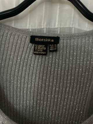 Camiseta tirantes Bershka plateada M