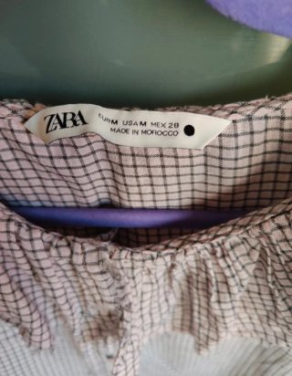 Camisa Zara Manga Larga Cuadros