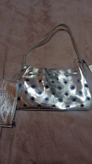 Borsa Zara argento con pochette
