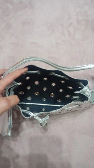 Borsa Zara argento con pochette