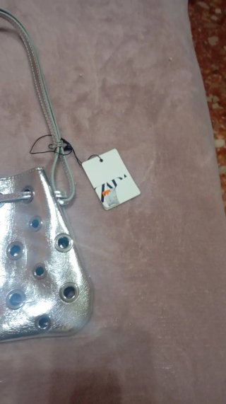 Borsa Zara argento con pochette