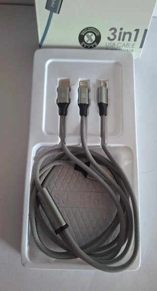 Cable USB MAXAM 3 en 1 Carga Rápida