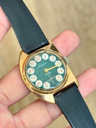 Reloj Newton Vintage Esfera Verde Años 70