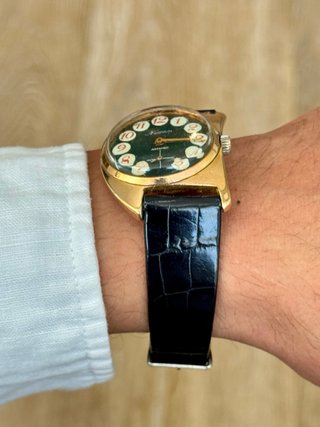 Reloj Newton Vintage Esfera Verde Años 70