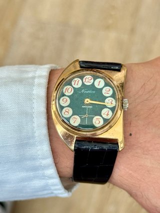 Reloj Newton Vintage Esfera Verde Años 70