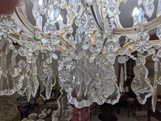 LAMPARA DE 12 BRAZOS CRISTAL DE BOHEMIA