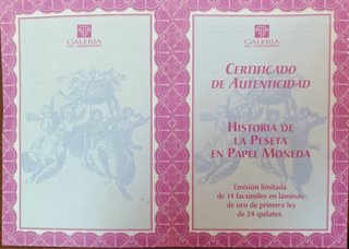 Cuadro Historia de la Peseta 1874-1983