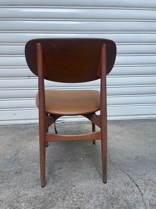 SEDIA SCANDINAVA VINTAGE REGUITTI TEAK SKAI