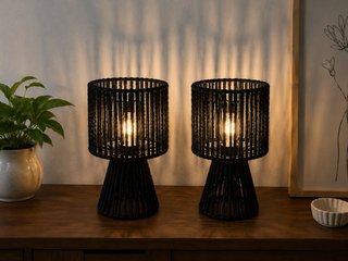 Set di 2 Lampade da Tavolo DELUXA Nere