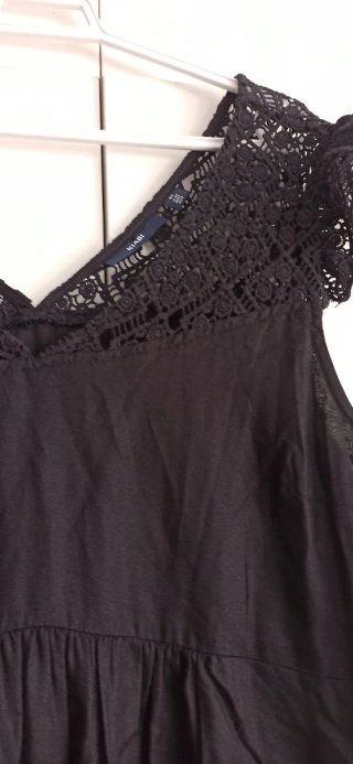 OCASIÓN VESTIDO NEGRO DE ENCAJE ALGODON  SIN ESTRE