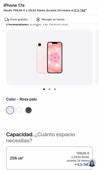 iPhone 17e Rosa Oro 256 precintado con factura