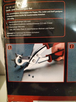 Set Sacabocados y Alicate Ojales Parkside 202 pzs