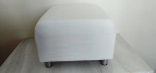Puf IKEA KLIPPAN con funda blanca + Funda Extra