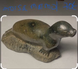Figura Foca Mármol Verde Tallada