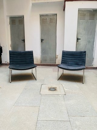 2 Sillones tela y metal