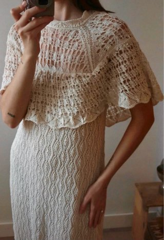 Vestido Zara Crochet Beige