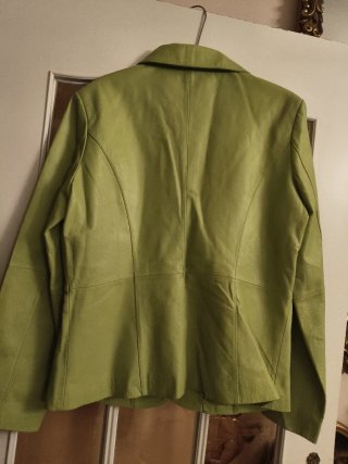 Chaqueta de cuero AZOI verde talla 46