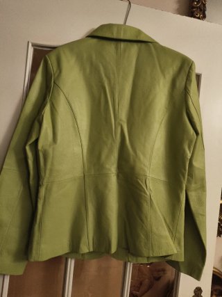 Chaqueta de cuero AZOI verde talla 46