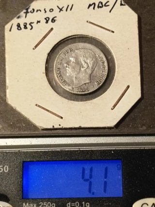 50 Céntimos de Peseta Alfonso XII 1885 Estrella 86