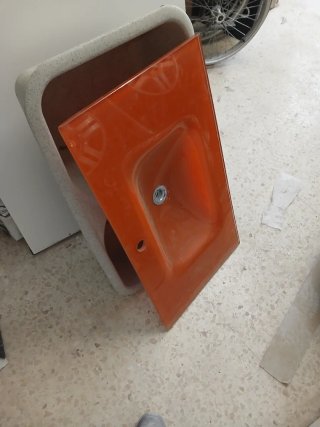 Lavabo Naranja Vidrio y Plástico