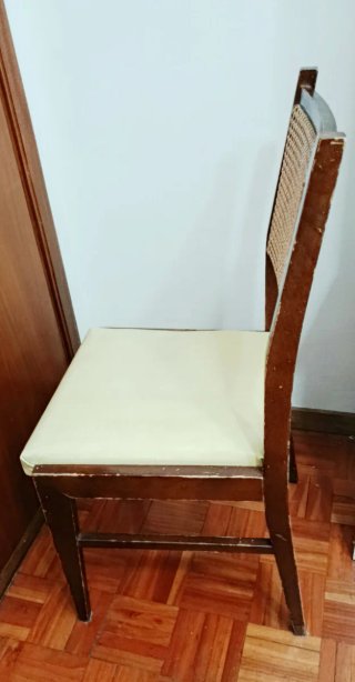 Juego de 2 Sillas vintage de Rattan y Madera