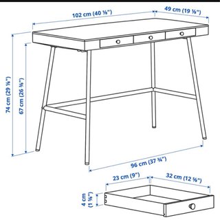 Escritorio Ikea Lillasen Madera y Metal
