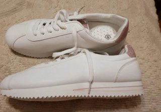 Zapatillas deportivas blancas y rosas talla 41