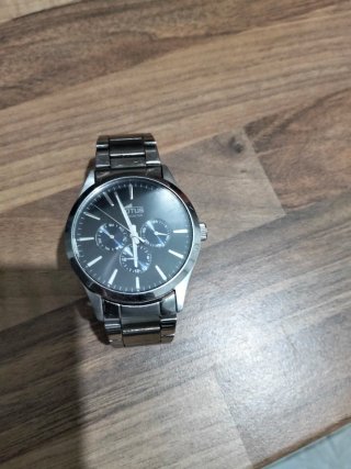 Reloj Lotus Multifunción Negro y Plateado