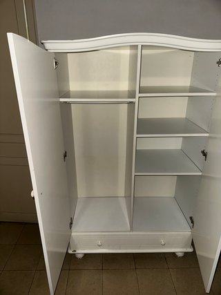 Armario blanco ropero 2 puertas + cajón y estantes