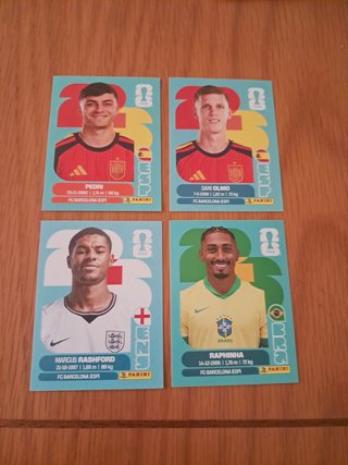 Pack 4 cromos FC Barcelona Mundial 2026 Panini
