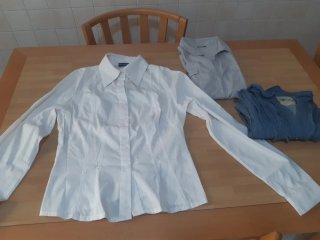 Set 3 Camicie: Jeans/ Righe/ Bianca