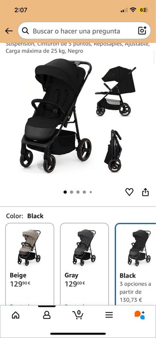 Carro de bebé negro