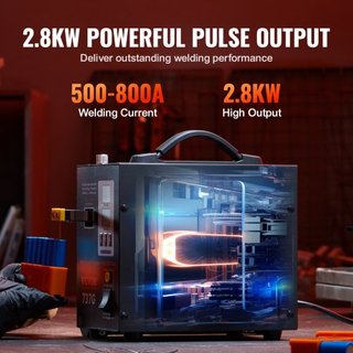 Soldador de Puntos de Batería, Soldador de Pulsos 737G, Máquina de Soldadura de Batería Portátil de Alta Potencia Estación de Soldadura con 2 Modos de Soldadura y Iluminación LED para Cinta de Níq...