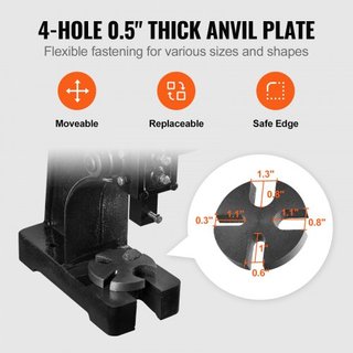 Prensa Arbor, Prensa Arbor Manual de 0.5 Toneladas, Altura Máxima de 4.6", Prensa Arbor Manual de Hierro Fundido de Alta Resistencia para Escritorio, Prensa Manual de Precisión para Estampado, Dob...