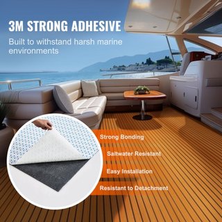 Suelo para Barcos, Cubierta de Espuma EVA 240 x 89.9 cm, Suelo Autoadhesivo Antideslizante, Alfombra Marina de 2.2 m² para Barcos, Yates, Pontones, Cubierta de Kayak
