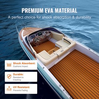 Suelo para Barcos, Cubierta de Espuma EVA 240 x 89.9 cm, Suelo Autoadhesivo Antideslizante, Alfombra Marina de 2.2 m² para Barcos, Yates, Pontones, Cubierta de Kayak