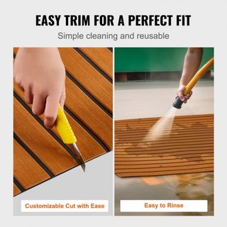 Suelo para Barcos, Cubierta de Espuma EVA 240 x 89.9 cm, Suelo Autoadhesivo Antideslizante, Alfombra Marina de 2.2 m² para Barcos, Yates, Pontones, Cubierta de Kayak