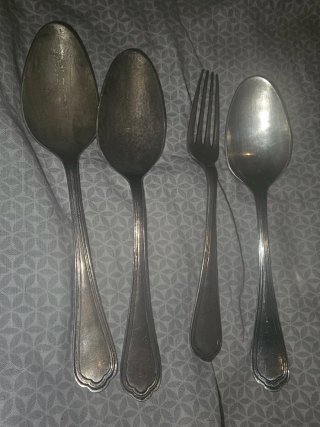 Cubiertos de plata inglesa 900 casi medio kilo