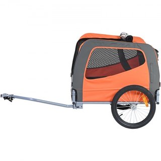 Remolque para Perros, Soporta hasta 30 kg, Carrito para Mascotas, Transportador de Bicicleta, Marco Plegable Fácil con Ruedas de Liberación Rápida, Acoplador Universal para Bicicleta, Reflectores,...