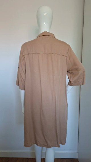 Vestido Camisero Sfera Talla L Beige Lyocell