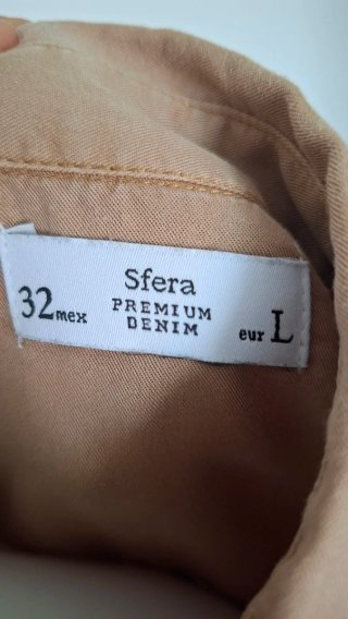 Vestido Camisero Sfera Talla L Beige Lyocell