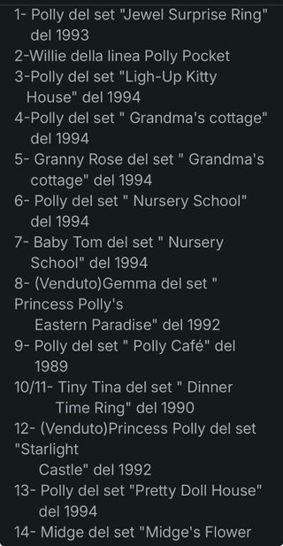 Bamboline Polly Pocket '90.Prezzo singola bambola