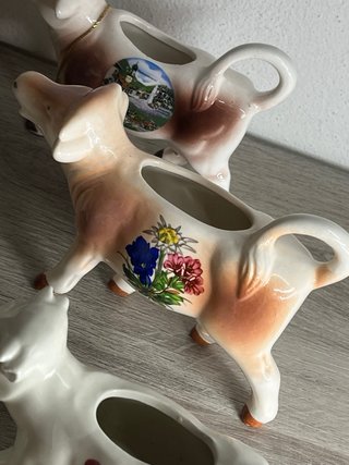Lotto 6 Lattiere Mucca Vintage Porcellana