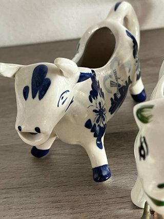 Lotto 6 Lattiere Mucca Vintage Porcellana