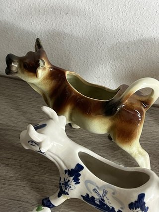 Lotto 6 Lattiere Mucca Vintage Porcellana
