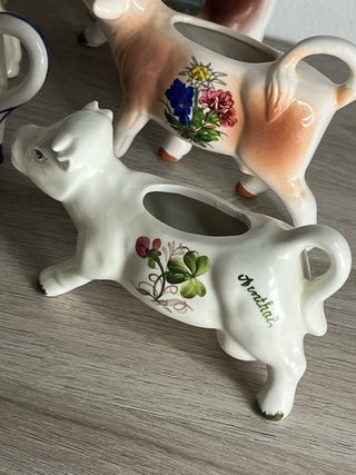 Lotto 6 Lattiere Mucca Vintage Porcellana