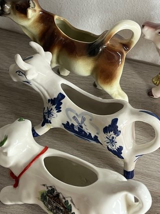 Lotto 6 Lattiere Mucca Vintage Porcellana